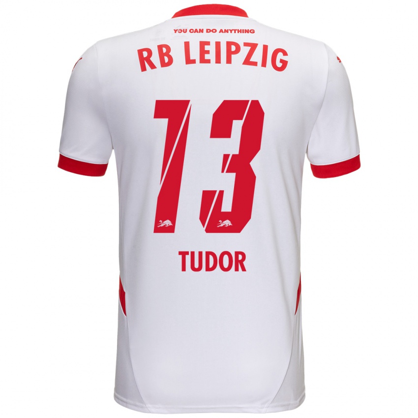 Niño Camiseta Aaron Tudor #13 Blanco Rojo 1ª Equipación 2024/25 La Camisa Argentina