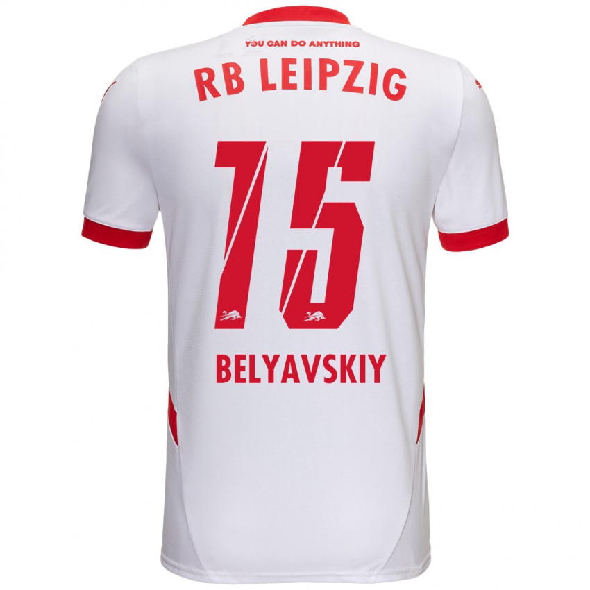 Niño Camiseta David Belyavskiy #15 Blanco Rojo 1ª Equipación 2024/25 La Camisa Argentina