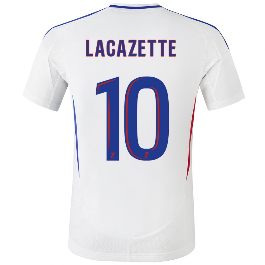 Niño Camiseta Alexandre Lacazette #10 Blanco Azul 1ª Equipación 2024/25 La Camisa Argentina