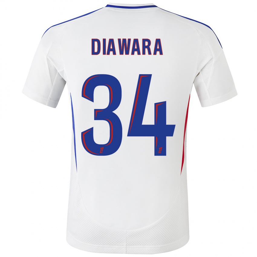 Niño Camiseta Mahamadou Diawara #34 Blanco Azul 1ª Equipación 2024/25 La Camisa Argentina