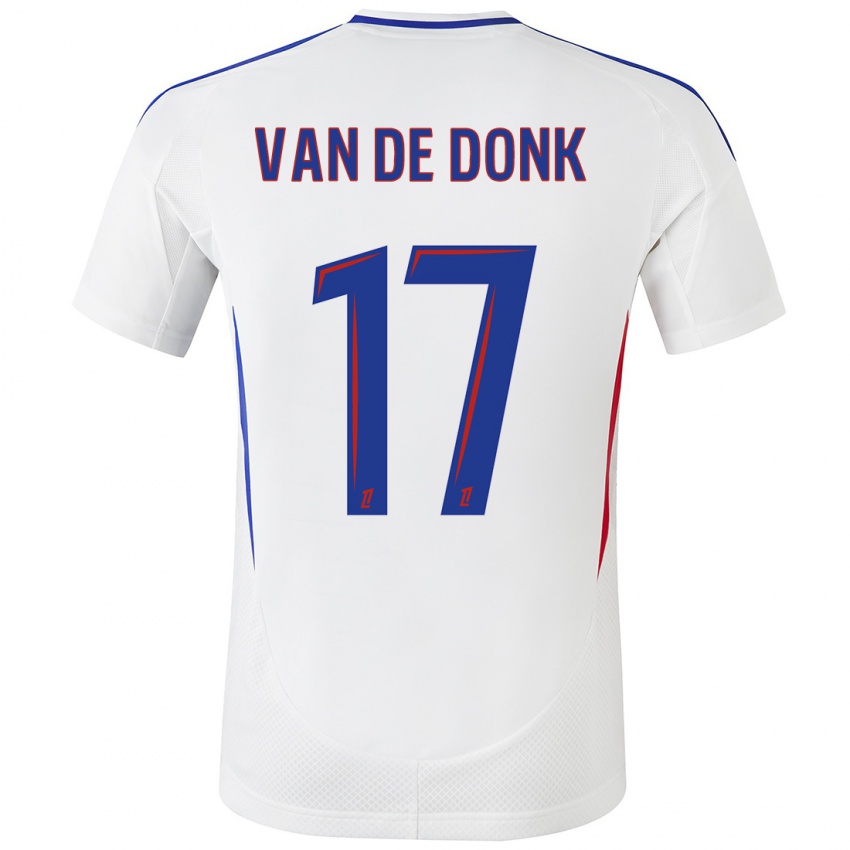 Niño Camiseta Danielle Van De Donk #17 Blanco Azul 1ª Equipación 2024/25 La Camisa Argentina