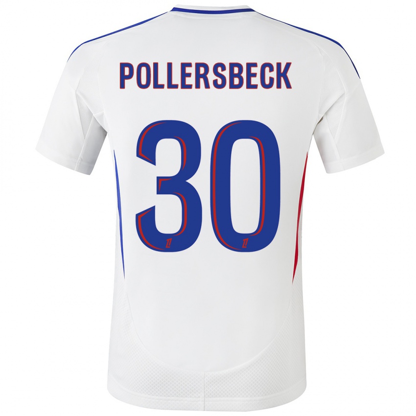 Niño Camiseta Julian Pollersbeck #30 Blanco Azul 1ª Equipación 2024/25 La Camisa Argentina