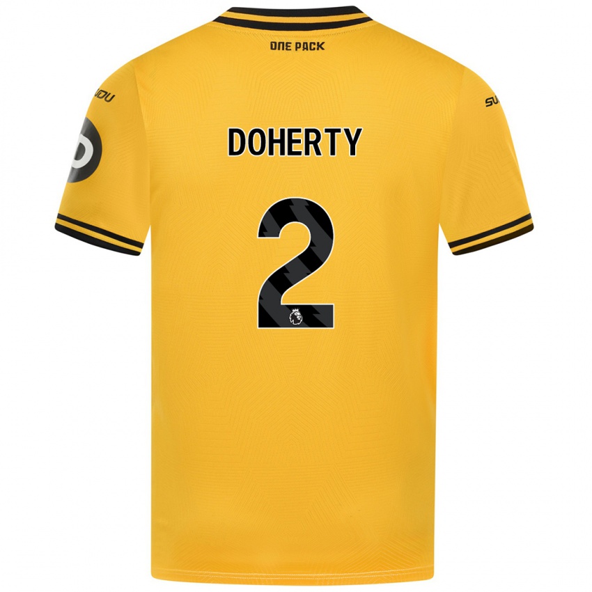 Niño Camiseta Matt Doherty #2 Amarillo 1ª Equipación 2024/25 La Camisa Argentina