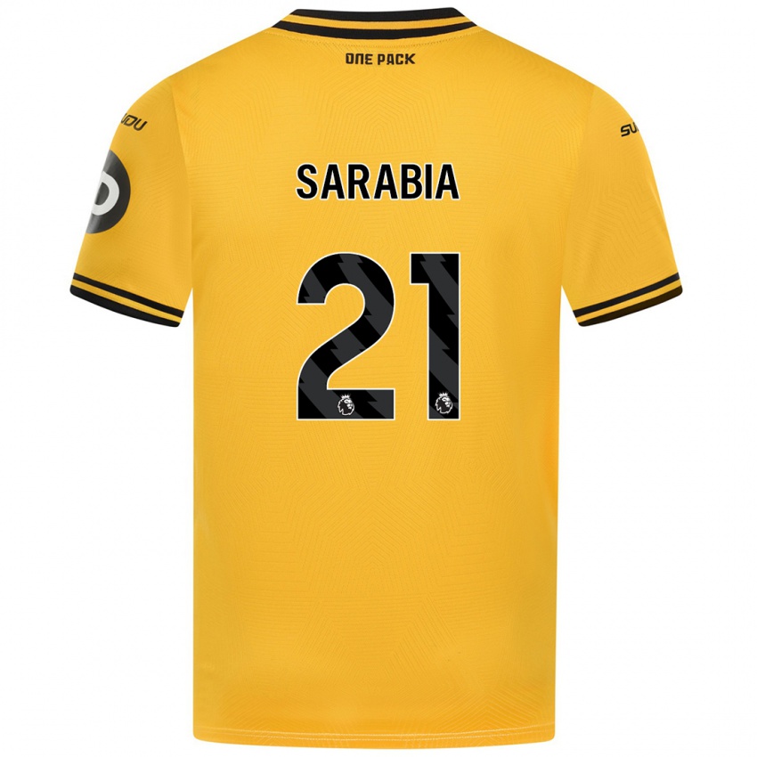 Niño Camiseta Pablo Sarabia #21 Amarillo 1ª Equipación 2024/25 La Camisa Argentina