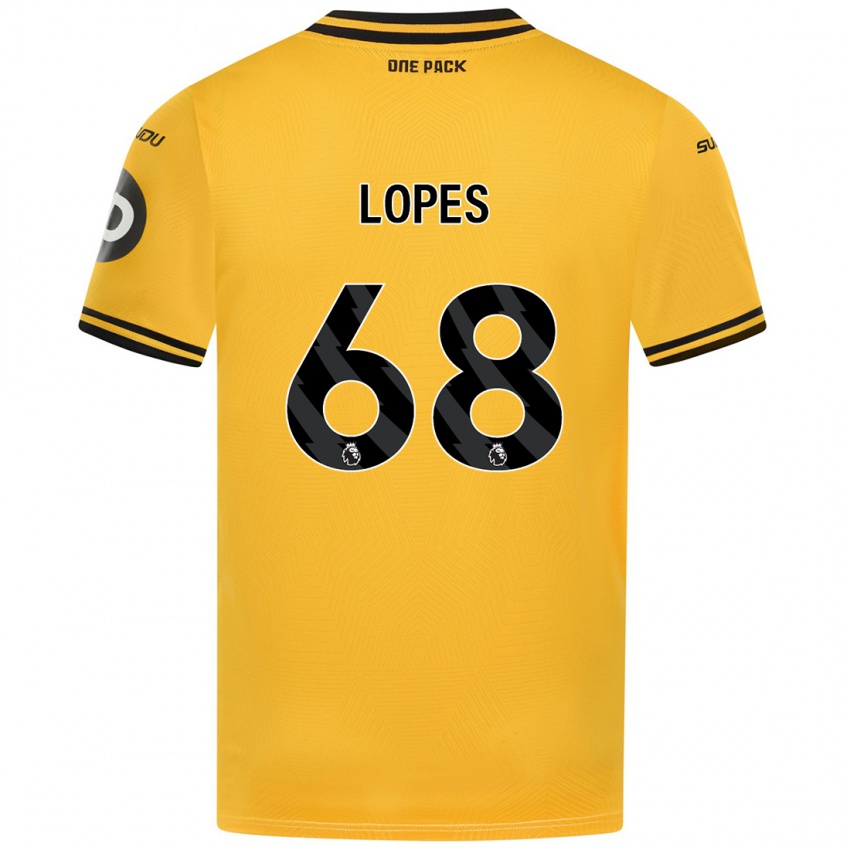 Niño Camiseta Leo Lopes #68 Amarillo 1ª Equipación 2024/25 La Camisa Argentina