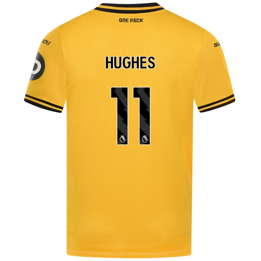 Niño Camiseta Amber Hughes #11 Amarillo 1ª Equipación 2024/25 La Camisa Argentina