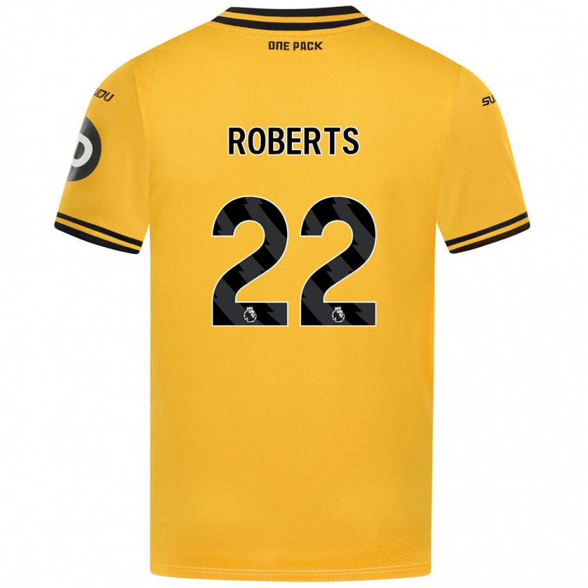 Niño Camiseta Beth Roberts #22 Amarillo 1ª Equipación 2024/25 La Camisa Argentina