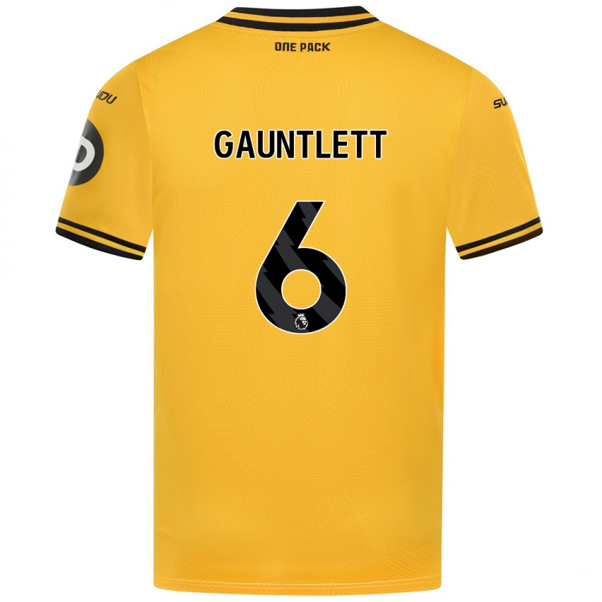 Niño Camiseta Maz Gauntlett #6 Amarillo 1ª Equipación 2024/25 La Camisa Argentina