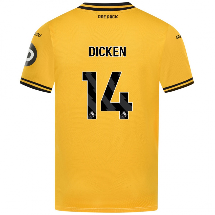 Niño Camiseta Amy Dicken #14 Amarillo 1ª Equipación 2024/25 La Camisa Argentina