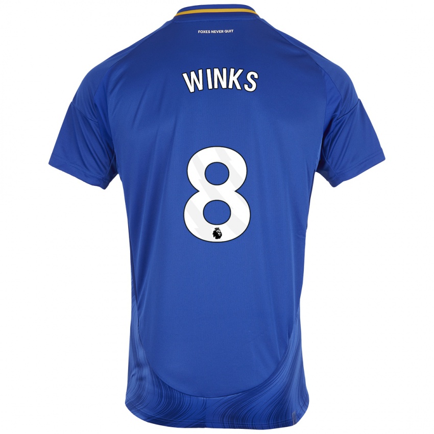 Niño Camiseta Harry Winks #8 Azul Blanco 1ª Equipación 2024/25 La Camisa Argentina