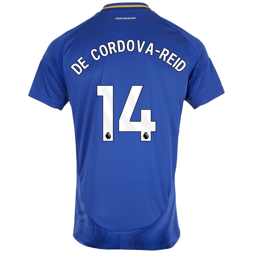 Niño Camiseta Bobby De Cordova-Reid #14 Azul Blanco 1ª Equipación 2024/25 La Camisa Argentina