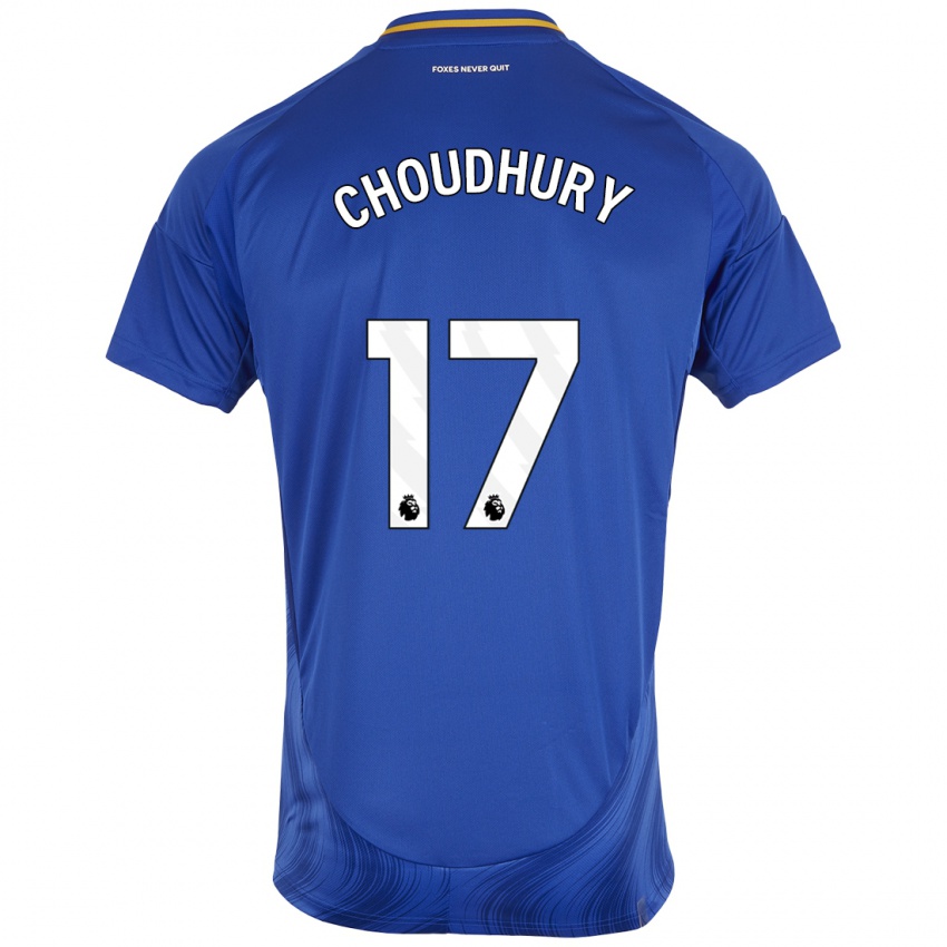 Niño Camiseta Hamza Choudhury #17 Azul Blanco 1ª Equipación 2024/25 La Camisa Argentina