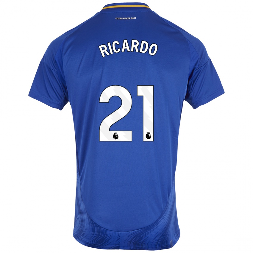 Niño Camiseta Ricardo Pereira #21 Azul Blanco 1ª Equipación 2024/25 La Camisa Argentina