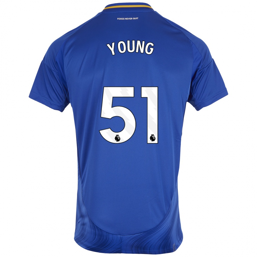 Niño Camiseta Brad Young #51 Azul Blanco 1ª Equipación 2024/25 La Camisa Argentina