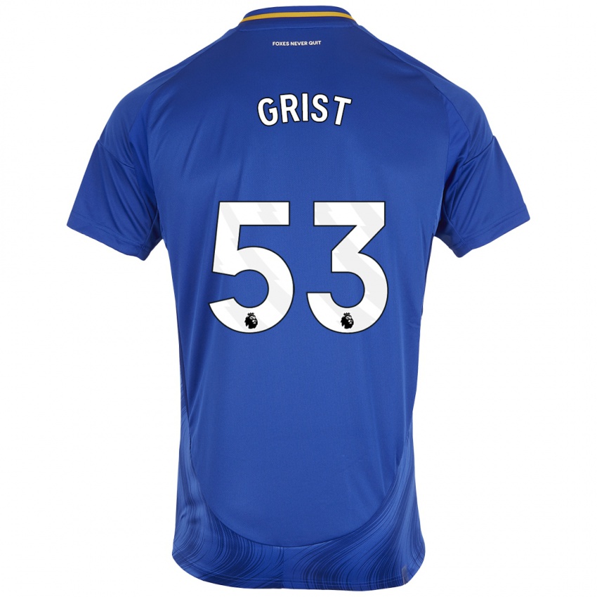 Niño Camiseta Ben Grist #53 Azul Blanco 1ª Equipación 2024/25 La Camisa Argentina