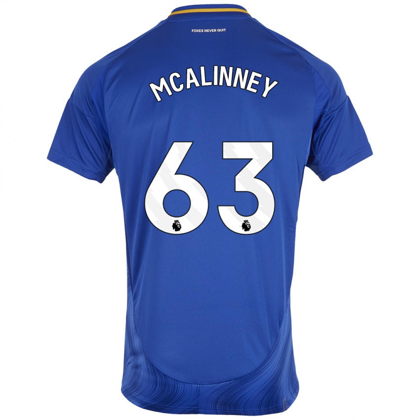 Niño Camiseta Liam Mcalinney #63 Azul Blanco 1ª Equipación 2024/25 La Camisa Argentina