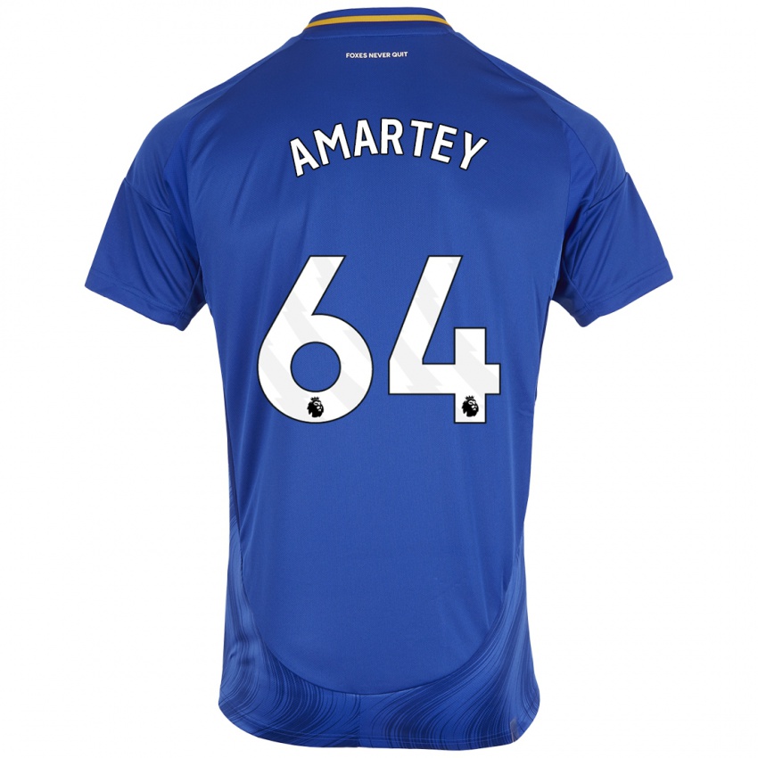 Niño Camiseta Bobby Amartey #64 Azul Blanco 1ª Equipación 2024/25 La Camisa Argentina