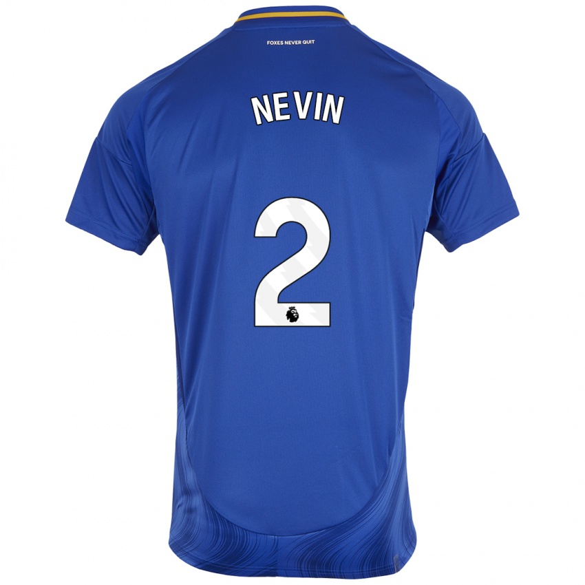 Niño Camiseta Courtney Nevin #2 Azul Blanco 1ª Equipación 2024/25 La Camisa Argentina