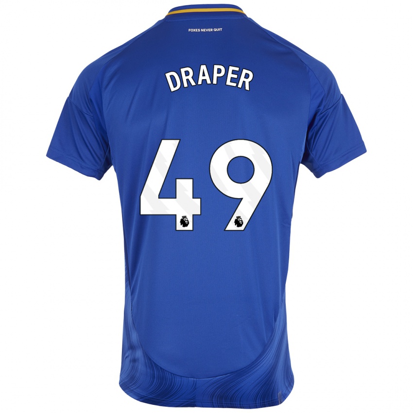 Niño Camiseta Denny Draper #49 Azul Blanco 1ª Equipación 2024/25 La Camisa Argentina