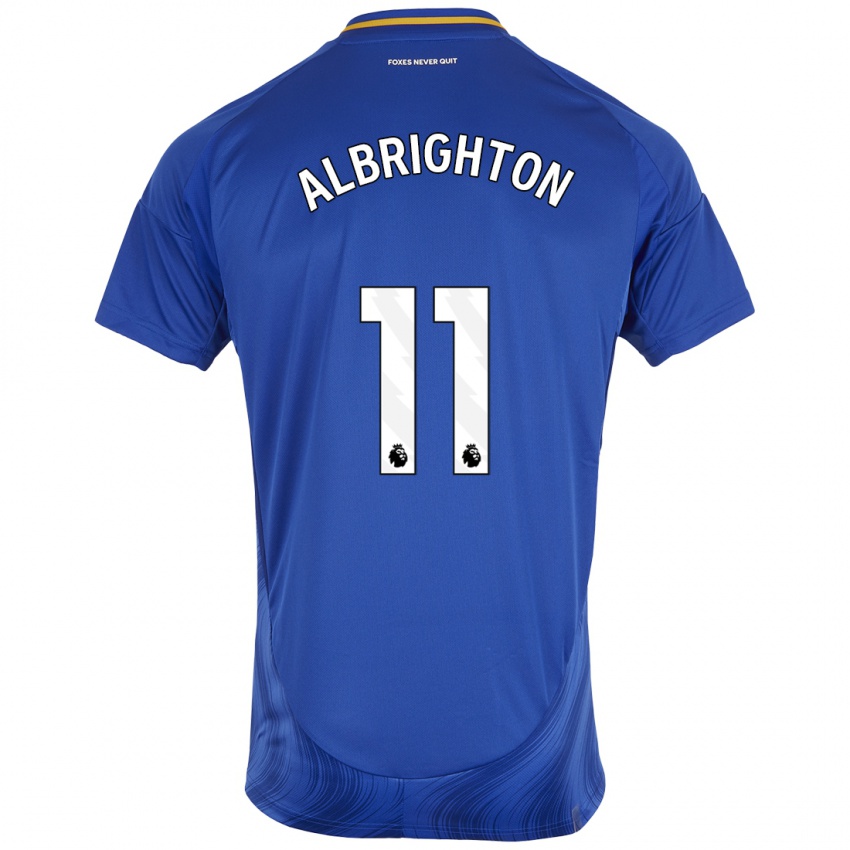 Niño Camiseta Marc Albrighton #11 Azul Blanco 1ª Equipación 2024/25 La Camisa Argentina