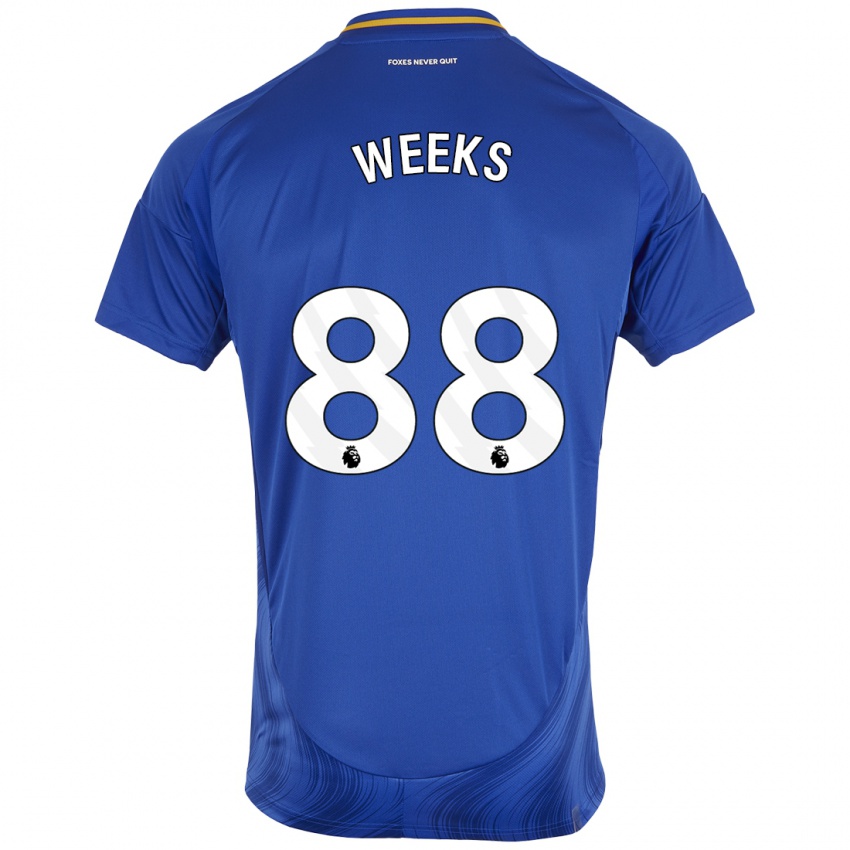 Niño Camiseta Tyler Weeks #88 Azul Blanco 1ª Equipación 2024/25 La Camisa Argentina