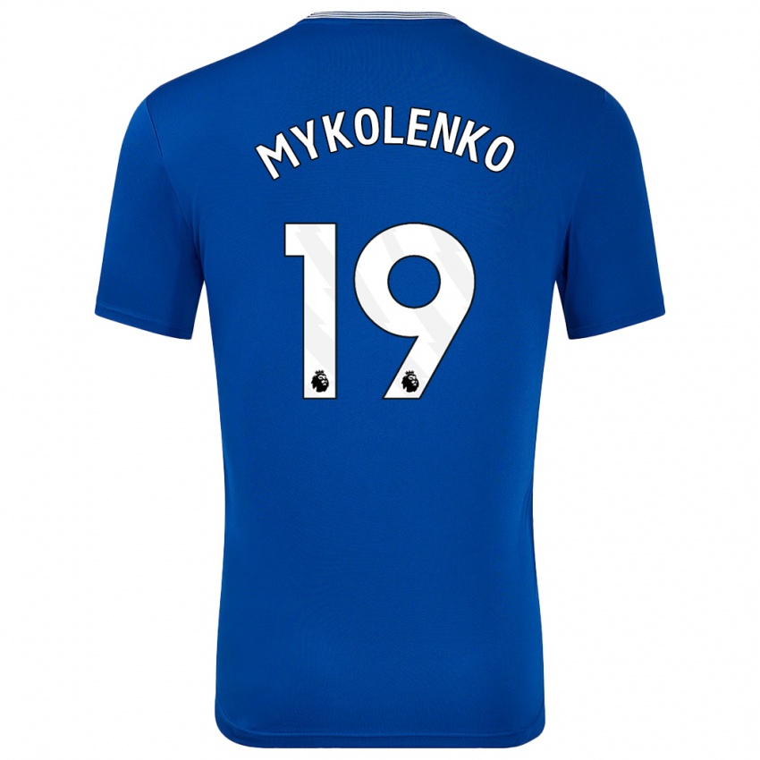 Niño Camiseta Vitaliy Mykolenko #19 Azul Con 1ª Equipación 2024/25 La Camisa Argentina