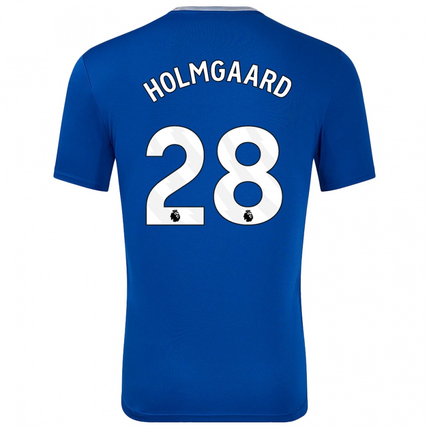 Niño Camiseta Karen Holmgaard #28 Azul Con 1ª Equipación 2024/25 La Camisa Argentina