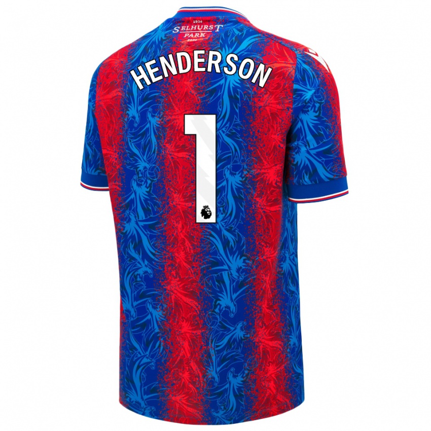 Niño Camiseta Dean Henderson #1 Rayas Rojas Y Azules 1ª Equipación 2024/25 La Camisa Argentina