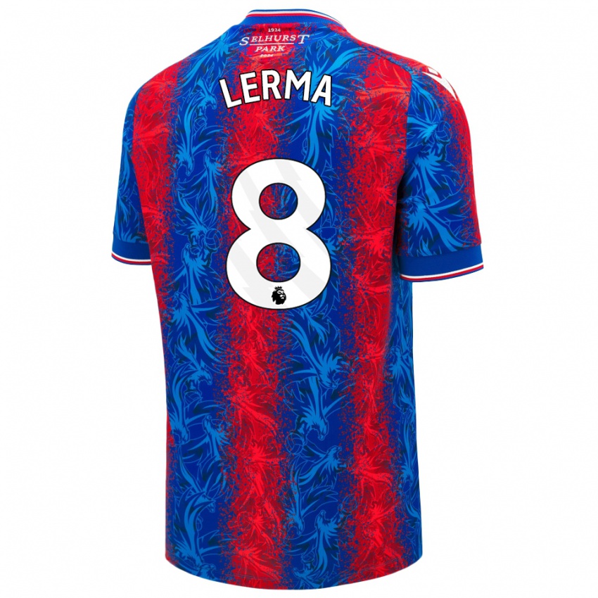 Niño Camiseta Jefferson Lerma #8 Rayas Rojas Y Azules 1ª Equipación 2024/25 La Camisa Argentina