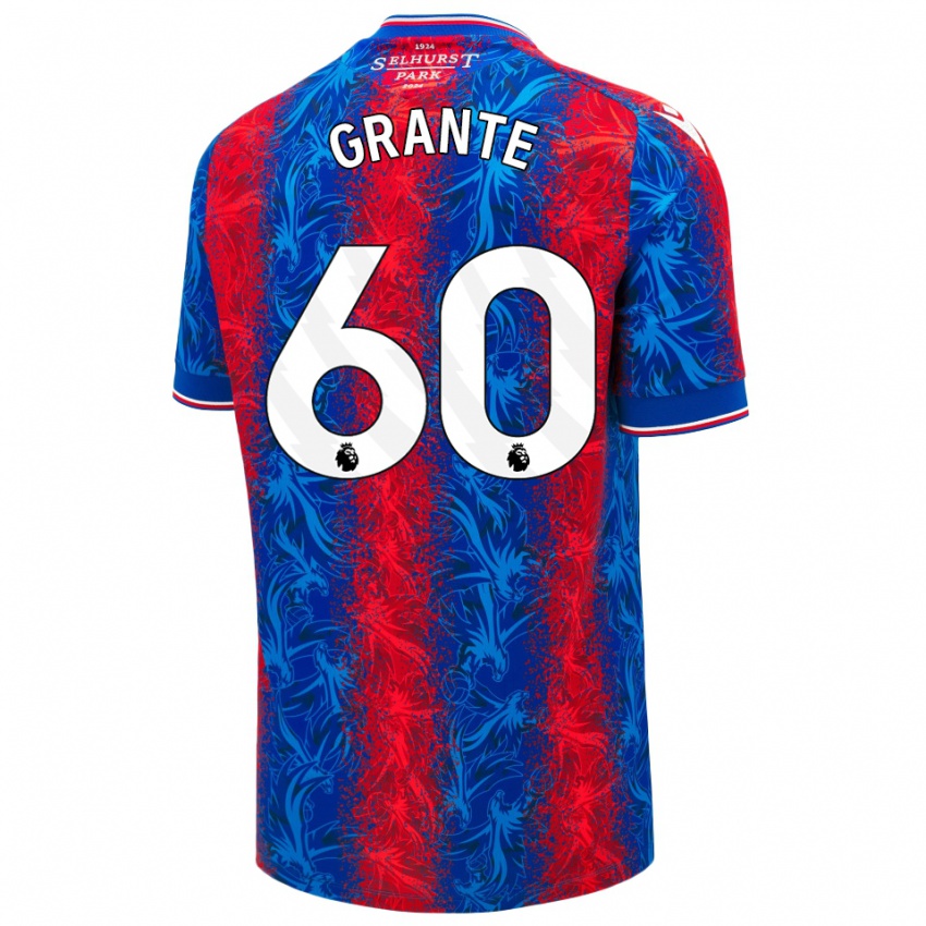 Niño Camiseta Jake Grante #60 Rayas Rojas Y Azules 1ª Equipación 2024/25 La Camisa Argentina