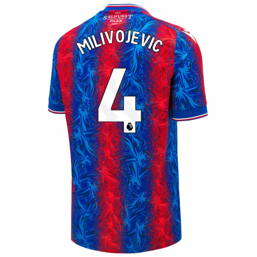 Niño Camiseta Luka Milivojevic #4 Rayas Rojas Y Azules 1ª Equipación 2024/25 La Camisa Argentina