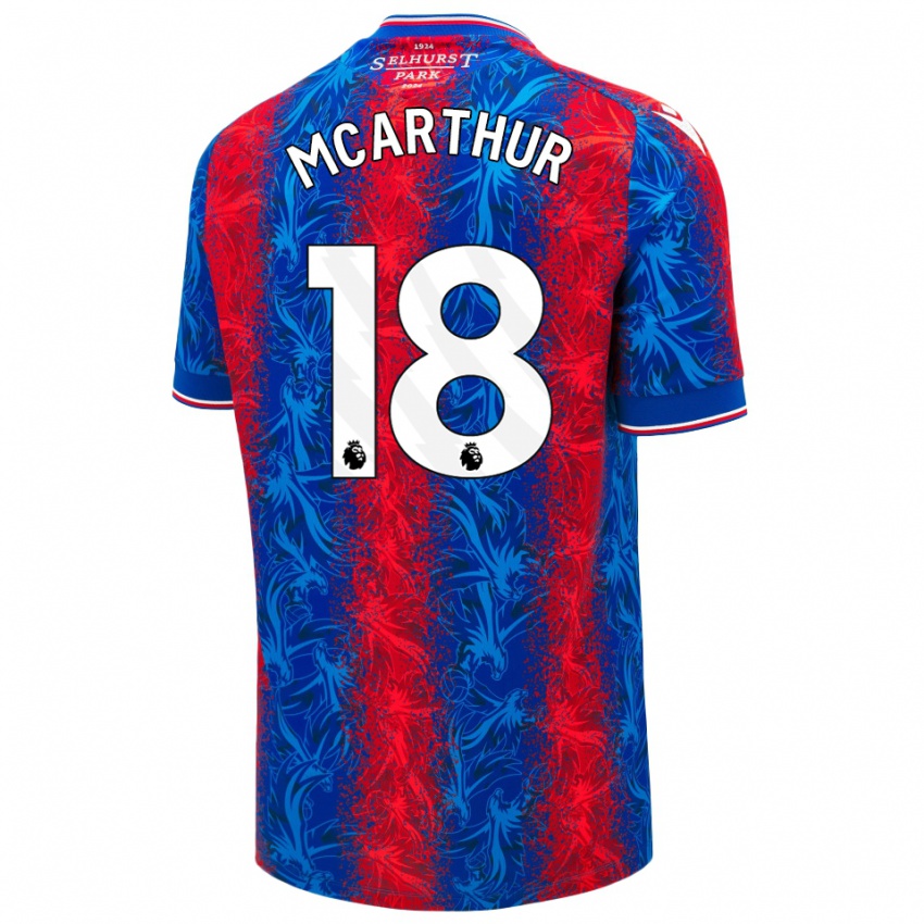 Niño Camiseta James Mcarthur #18 Rayas Rojas Y Azules 1ª Equipación 2024/25 La Camisa Argentina