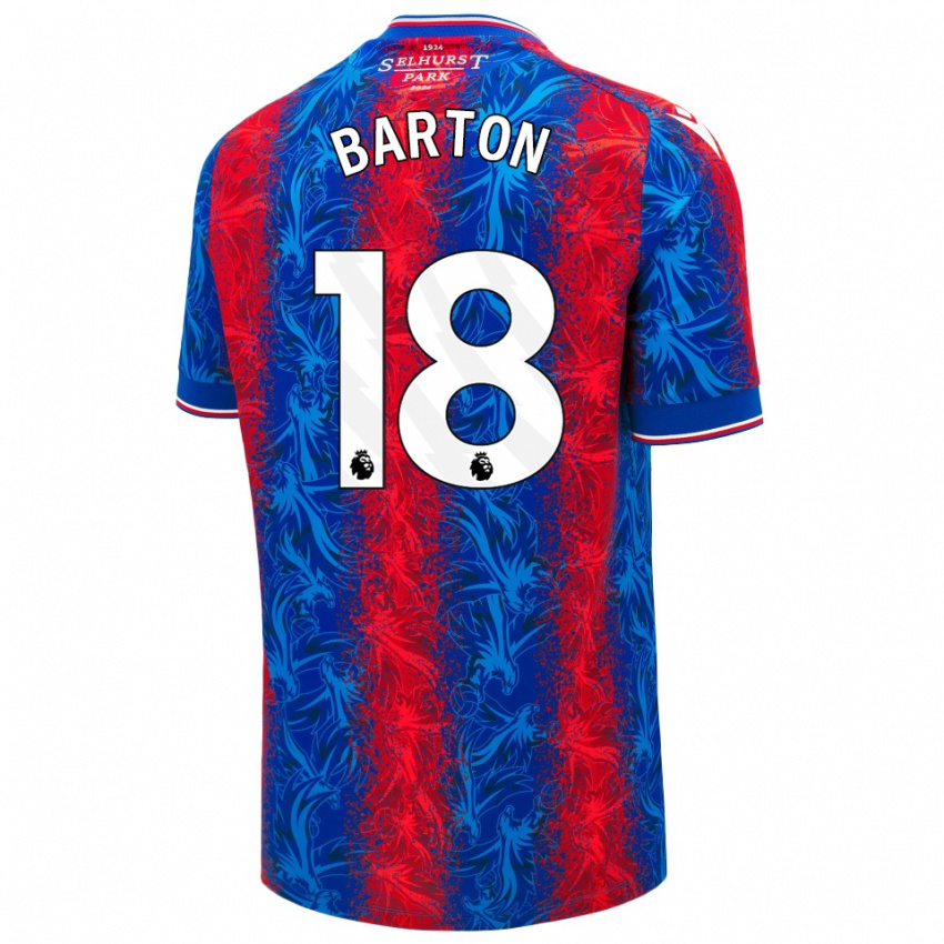 Niño Camiseta Kirsty Barton #18 Rayas Rojas Y Azules 1ª Equipación 2024/25 La Camisa Argentina