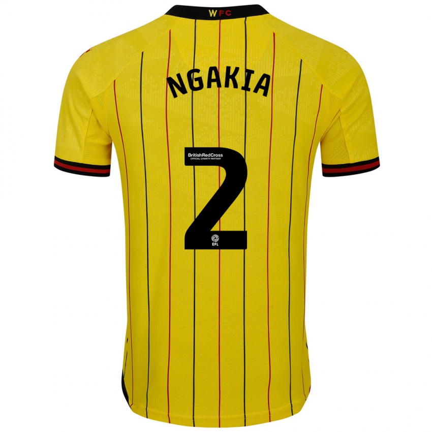 Niño Camiseta Jeremy Ngakia #2 Amarillo Negro 1ª Equipación 2024/25 La Camisa Argentina