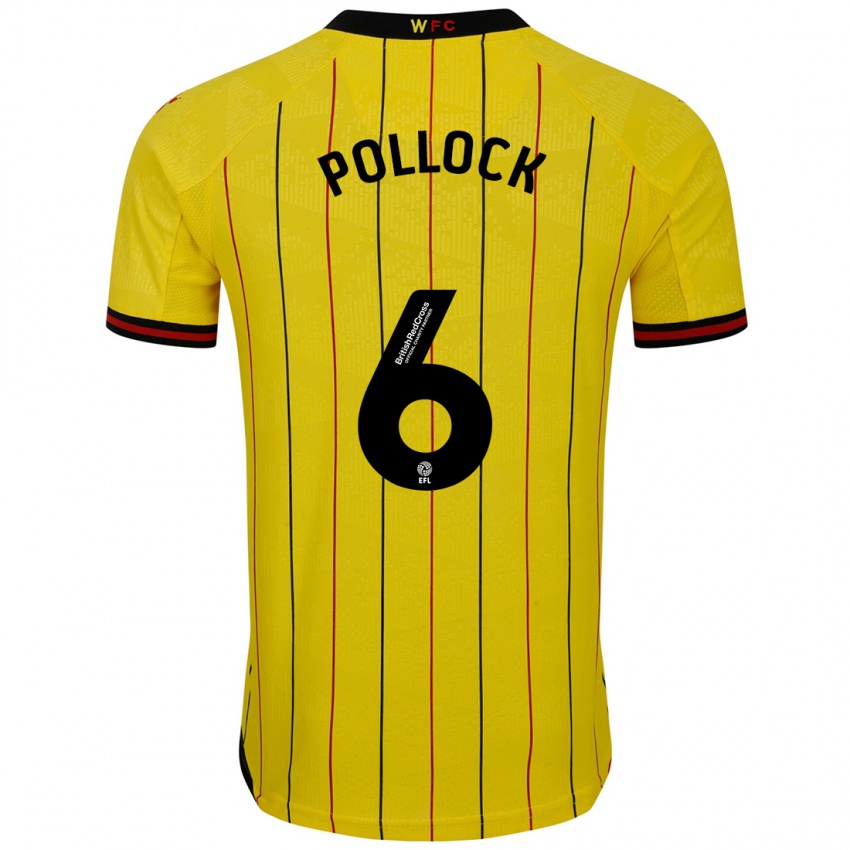 Niño Camiseta Mattie Pollock #6 Amarillo Negro 1ª Equipación 2024/25 La Camisa Argentina