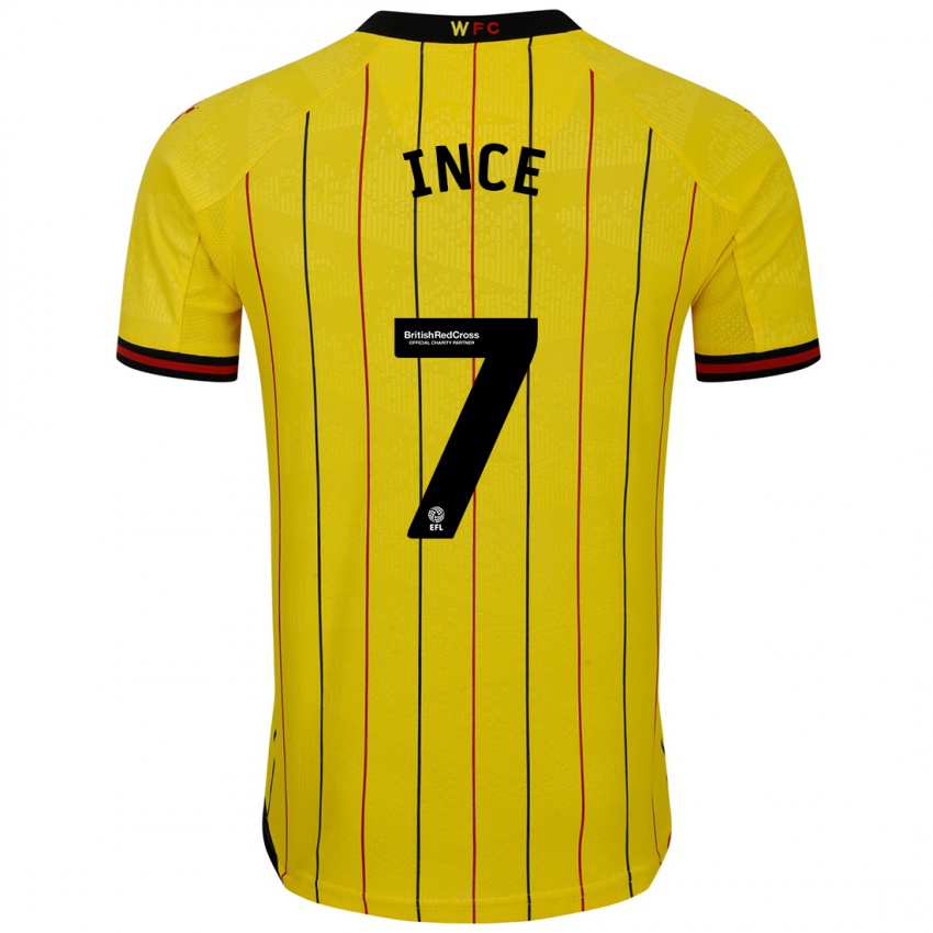 Niño Camiseta Tom Ince #7 Amarillo Negro 1ª Equipación 2024/25 La Camisa Argentina