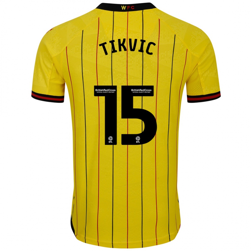 Niño Camiseta Antonio Tikvic #15 Amarillo Negro 1ª Equipación 2024/25 La Camisa Argentina