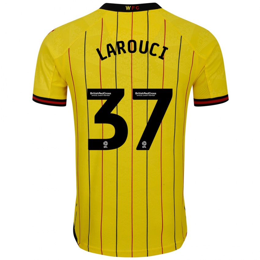 Niño Camiseta Yasser Larouci #37 Amarillo Negro 1ª Equipación 2024/25 La Camisa Argentina