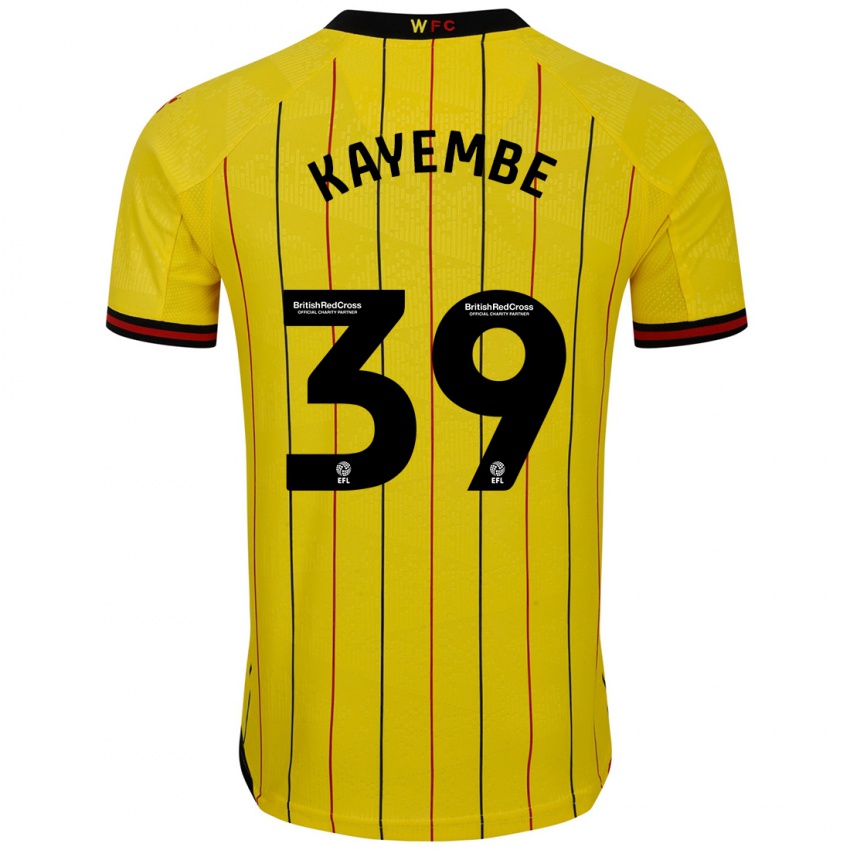 Niño Camiseta Edo Kayembe #39 Amarillo Negro 1ª Equipación 2024/25 La Camisa Argentina