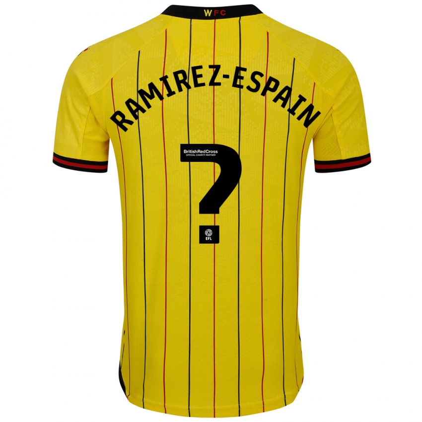 Niño Camiseta Leo Ramirez-Espain #0 Amarillo Negro 1ª Equipación 2024/25 La Camisa Argentina