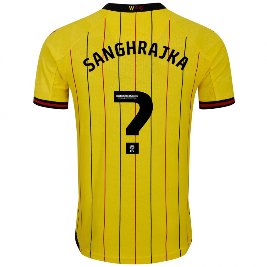 Niño Camiseta Amar Sanghrajka #0 Amarillo Negro 1ª Equipación 2024/25 La Camisa Argentina