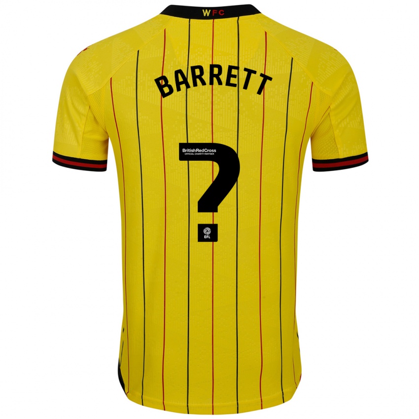 Niño Camiseta Hayden Barrett #0 Amarillo Negro 1ª Equipación 2024/25 La Camisa Argentina