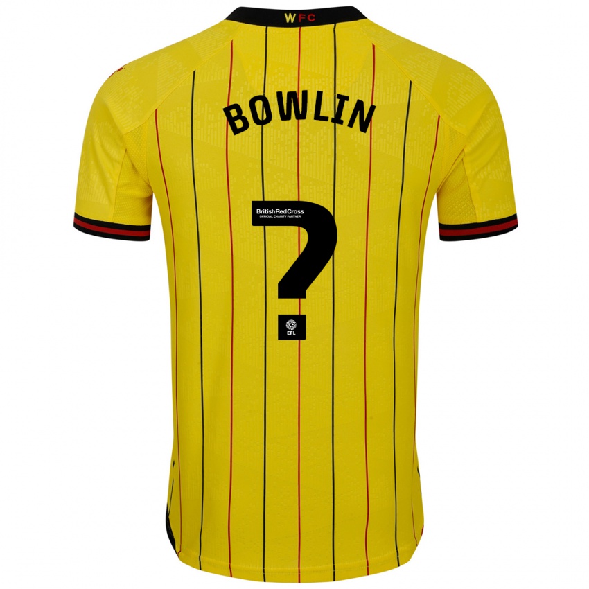 Niño Camiseta Amani Bowlin #0 Amarillo Negro 1ª Equipación 2024/25 La Camisa Argentina