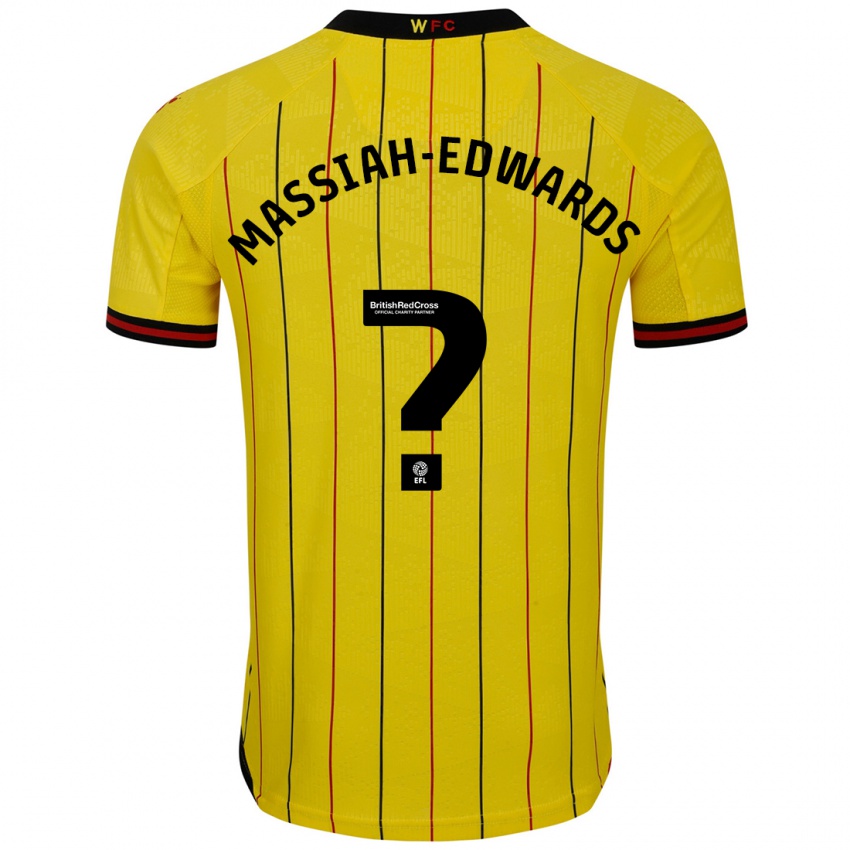 Niño Camiseta Zavier Massiah-Edwards #0 Amarillo Negro 1ª Equipación 2024/25 La Camisa Argentina