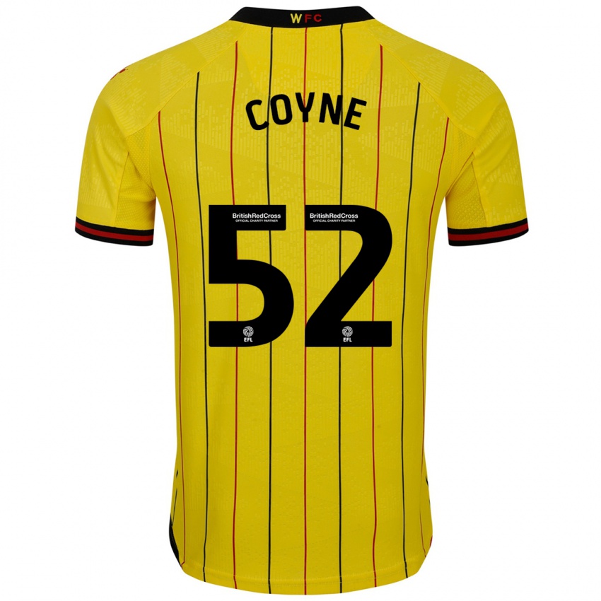 Niño Camiseta Aidan Coyne #52 Amarillo Negro 1ª Equipación 2024/25 La Camisa Argentina