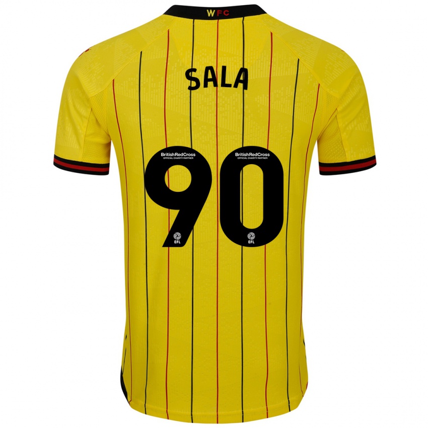 Niño Camiseta Joel Sala #90 Amarillo Negro 1ª Equipación 2024/25 La Camisa Argentina