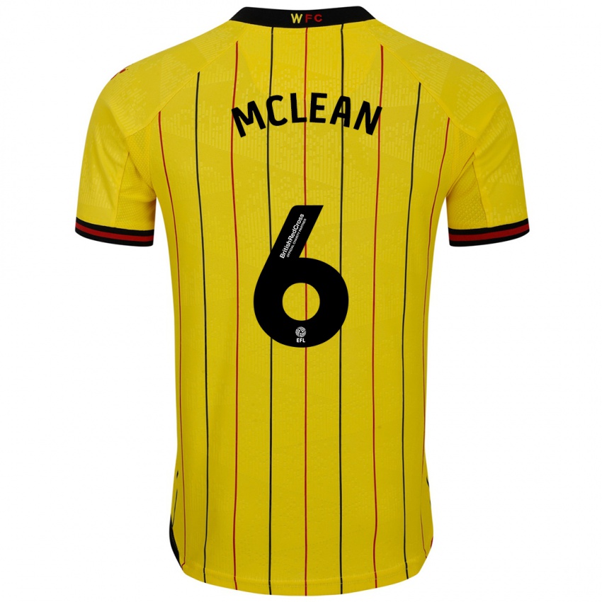 Niño Camiseta Sophie Mclean #6 Amarillo Negro 1ª Equipación 2024/25 La Camisa Argentina