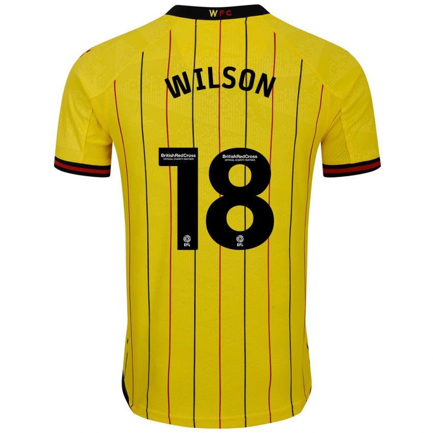 Niño Camiseta Poppy Wilson #18 Amarillo Negro 1ª Equipación 2024/25 La Camisa Argentina