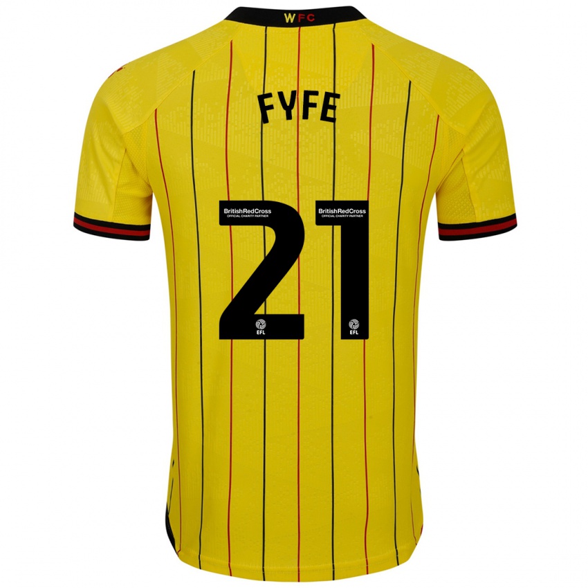 Niño Camiseta Flo Fyfe #21 Amarillo Negro 1ª Equipación 2024/25 La Camisa Argentina