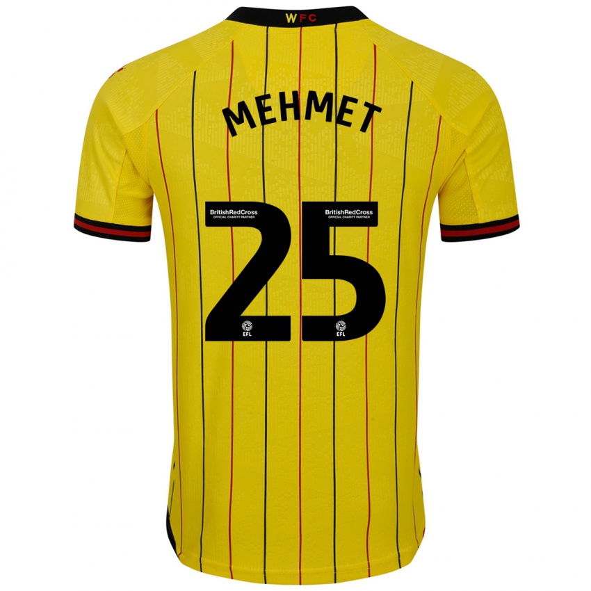 Niño Camiseta Melis Mehmet #25 Amarillo Negro 1ª Equipación 2024/25 La Camisa Argentina